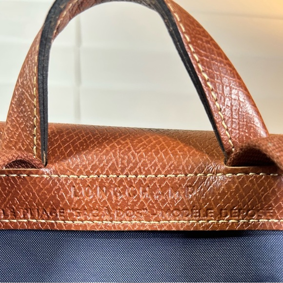 Longchamp Navy and Brown Backpack - Picture 3 of 15